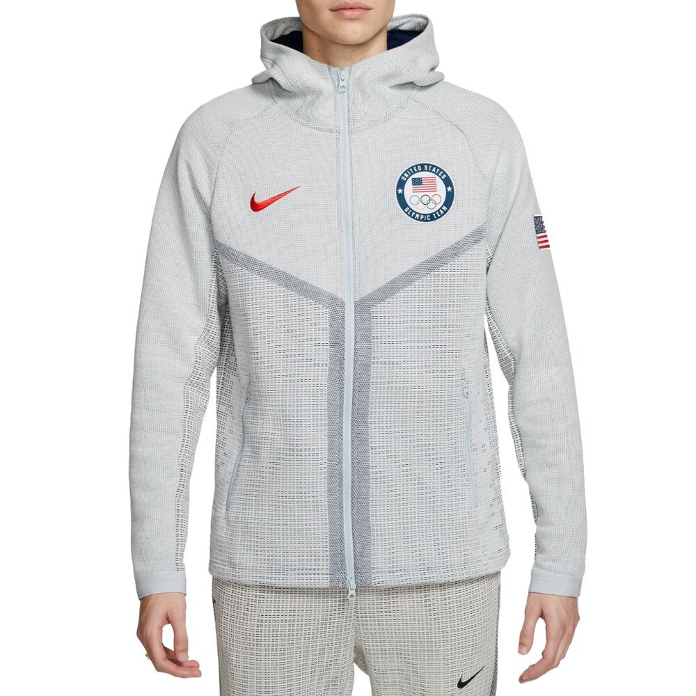NIKE SPORTSWEAR USA OLYMPIC TECH PACK WINDRUNNER HOODIE CT2798-043 PLATINUM S